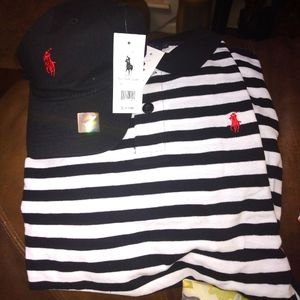 Collar Polos with matching hat sets